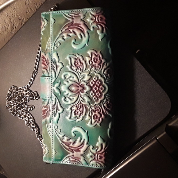 Aphison Designer Unique Embossed Floral Premium Vegan Leather Mini Crossbody - Picture 5 of 10